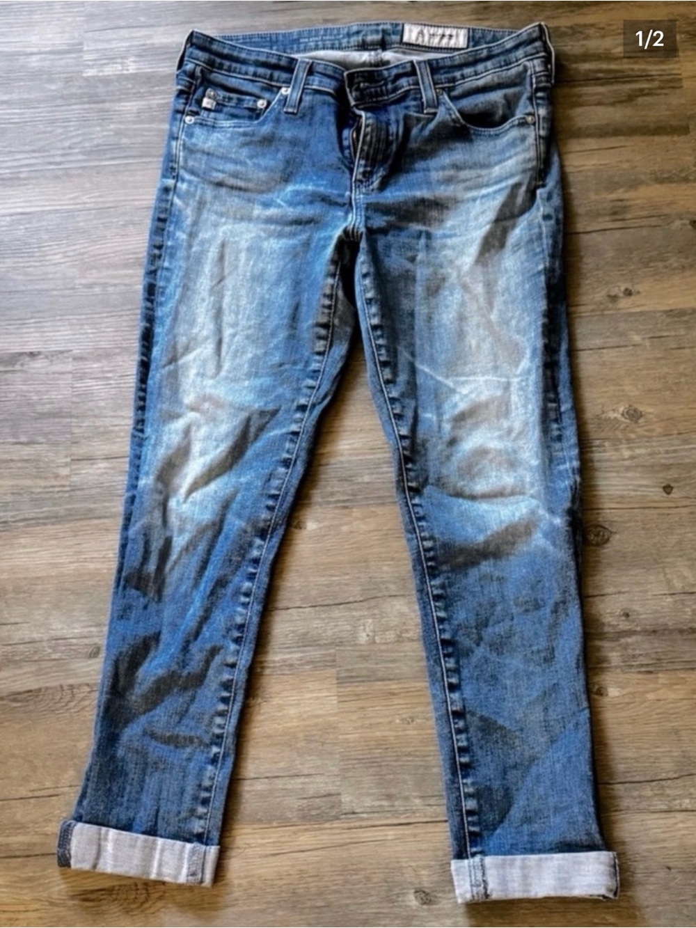 Ag Adriano Goldschmied The Stilt Rolled Up Cigarette Slim Straight Leg Size 28
